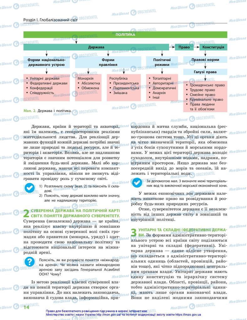 Підручники Географія 10 клас сторінка  14