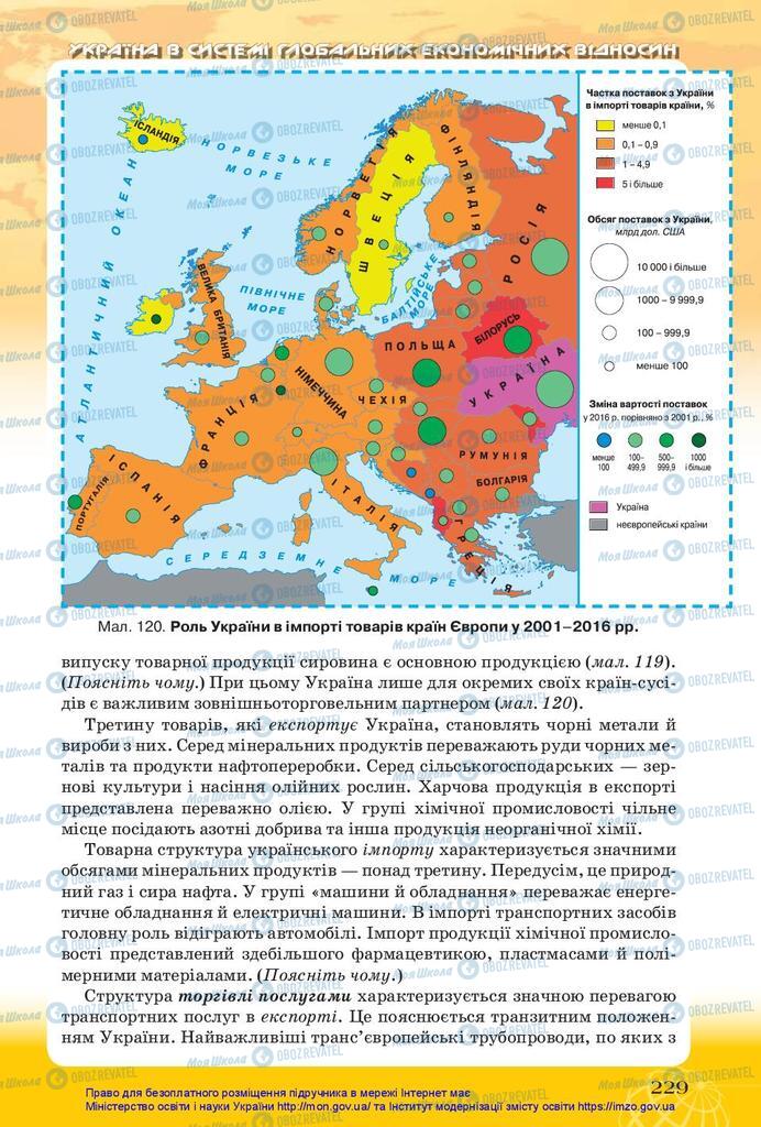 Підручники Географія 10 клас сторінка  229