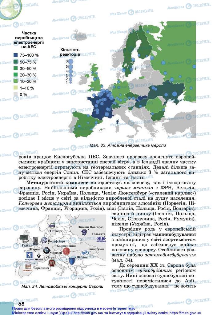 Підручники Географія 10 клас сторінка 68