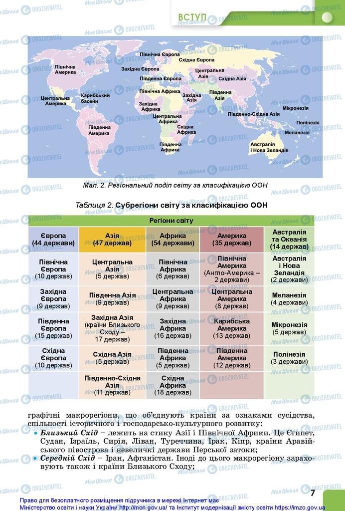 Підручники Географія 10 клас сторінка 7