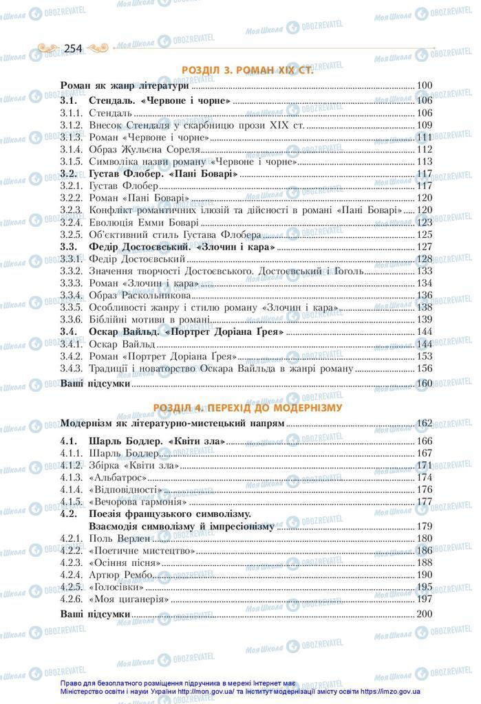 Підручники Зарубіжна література 10 клас сторінка 254