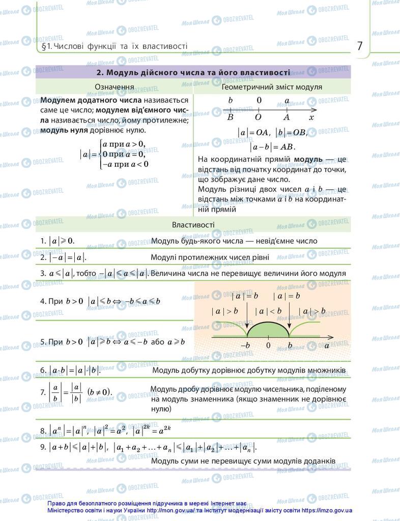 Підручники Математика 10 клас сторінка 7