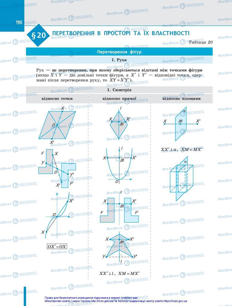 Підручники Геометрія 10 клас сторінка 196
