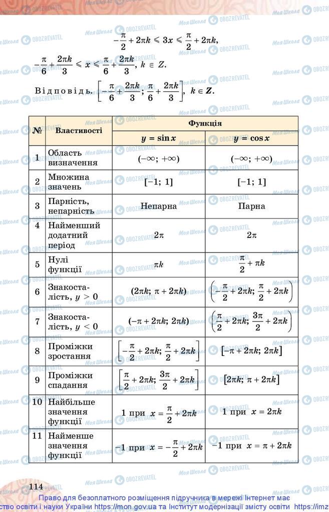 Учебники Математика 10 класс страница 114