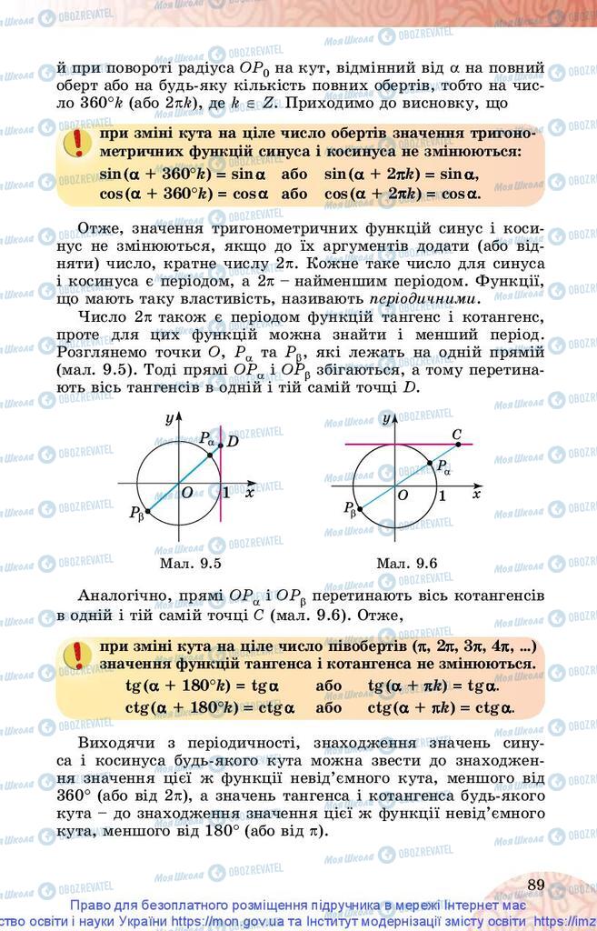 Підручники Математика 10 клас сторінка 89