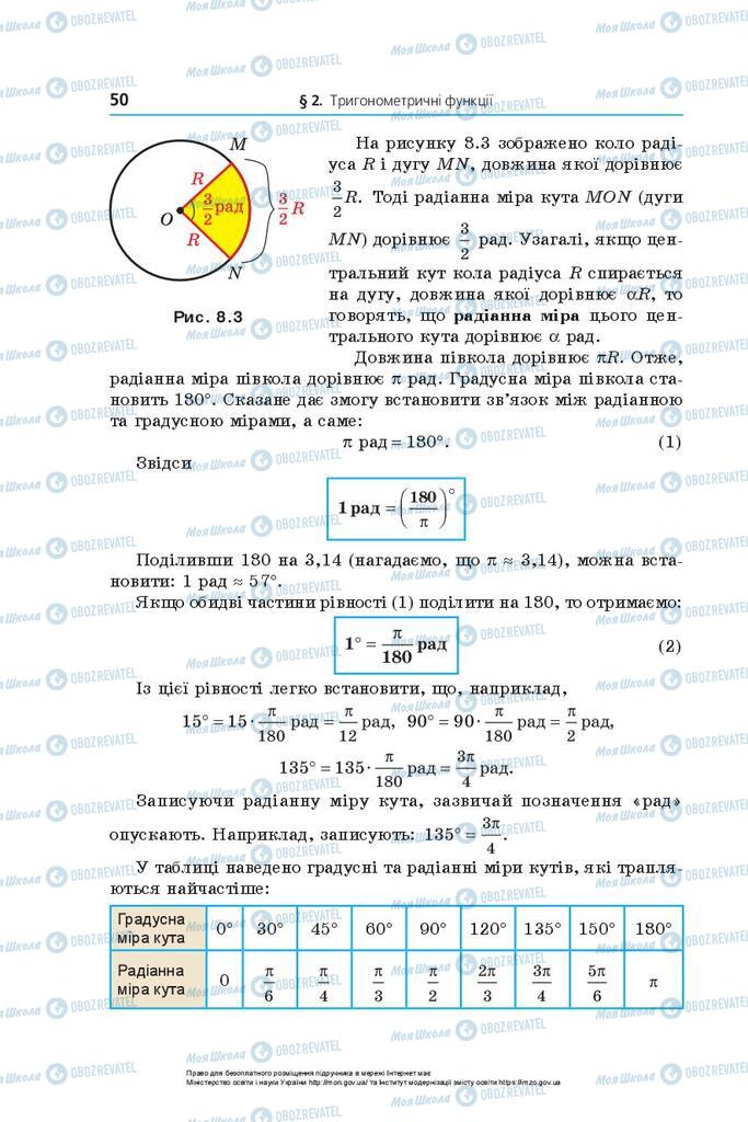 Підручники Математика 10 клас сторінка  50