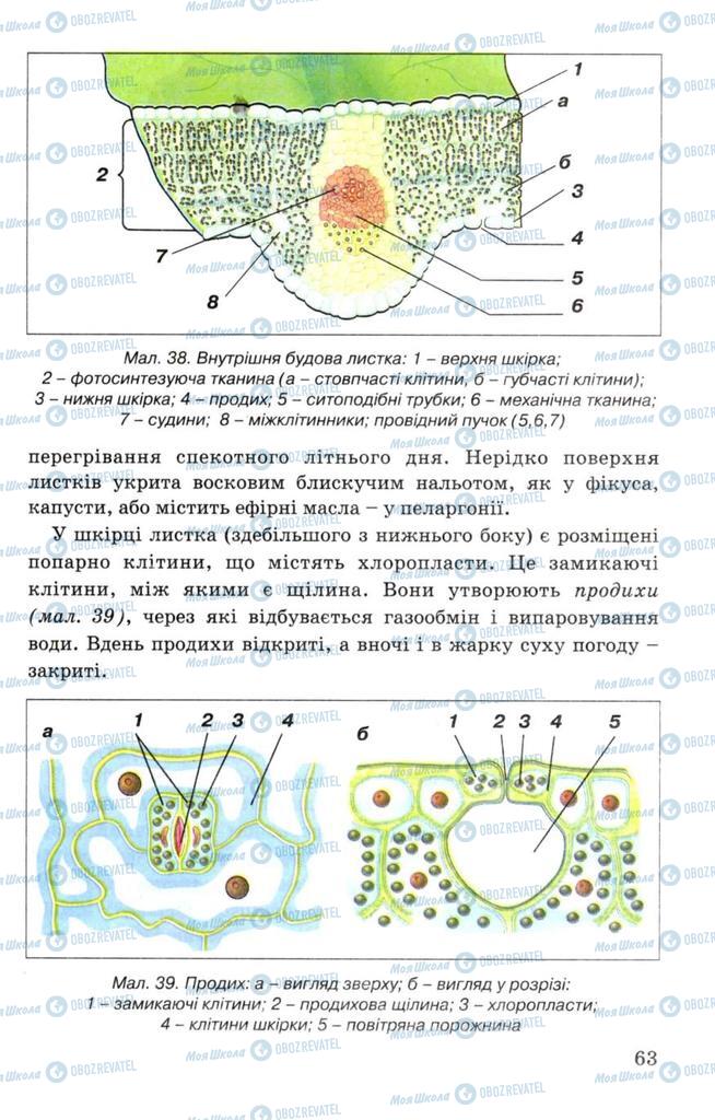 Підручники Біологія 7 клас сторінка 63