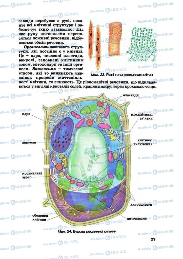 Підручники Біологія 7 клас сторінка 27