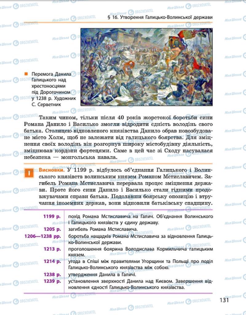 Підручники Історія України 7 клас сторінка 131