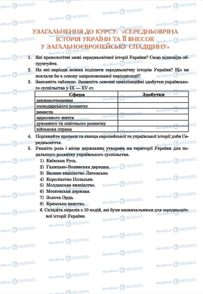 Учебники История Украины 7 класс страница 252