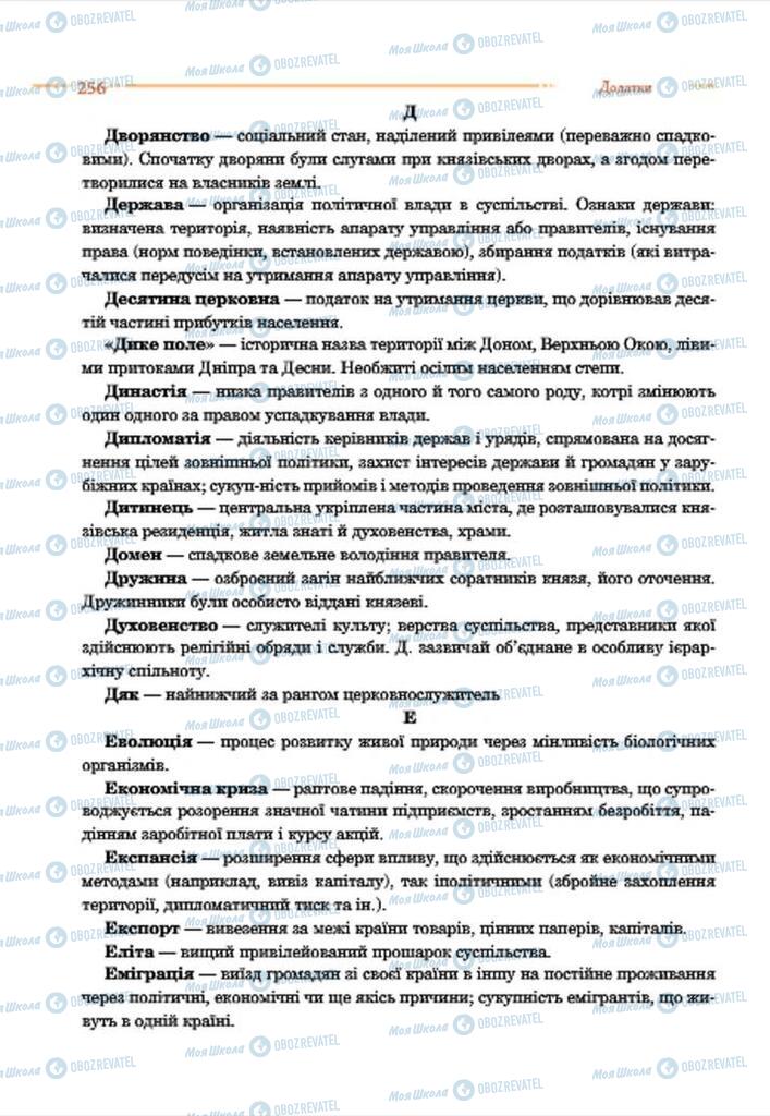 Підручники Історія України 7 клас сторінка 256
