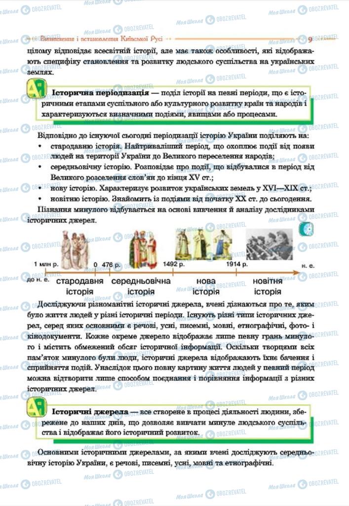 Підручники Історія України 7 клас сторінка 9