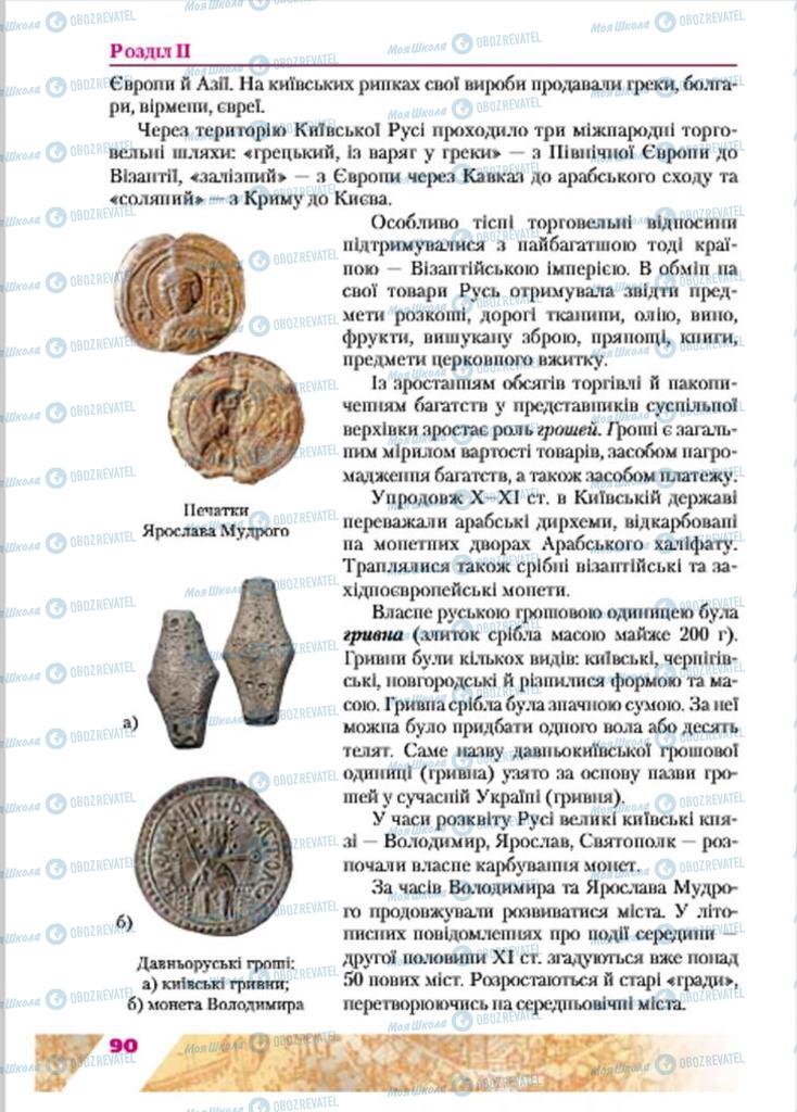 Підручники Історія України 7 клас сторінка  90