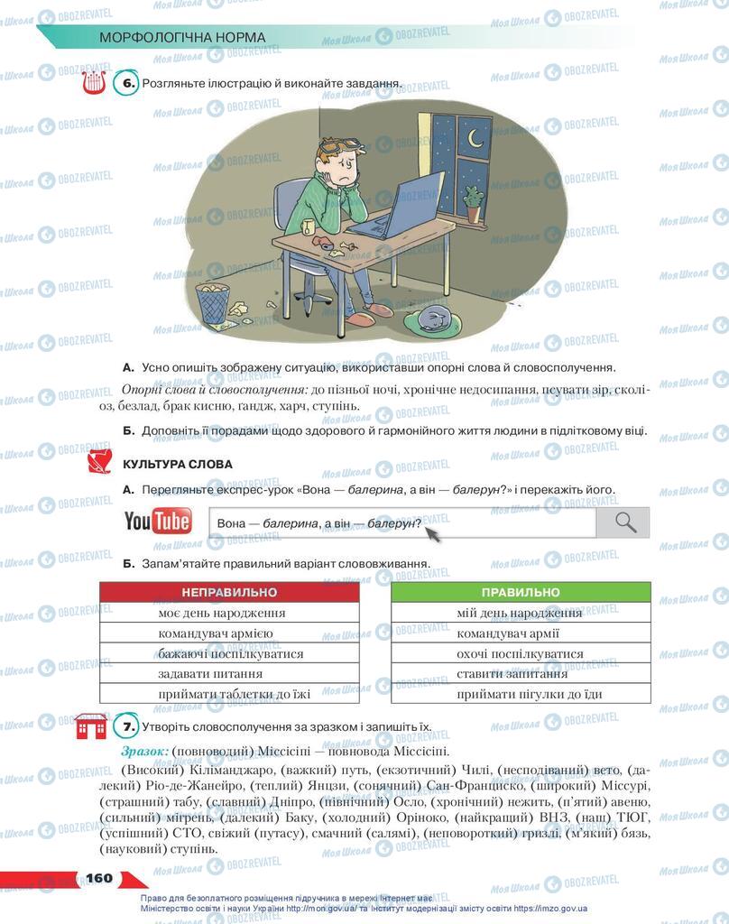 Учебники Укр мова 10 класс страница 160