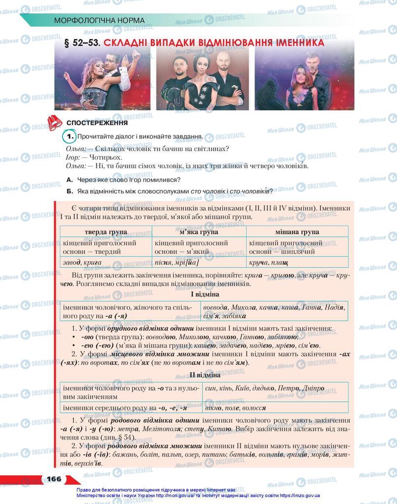 Учебники Укр мова 10 класс страница 166