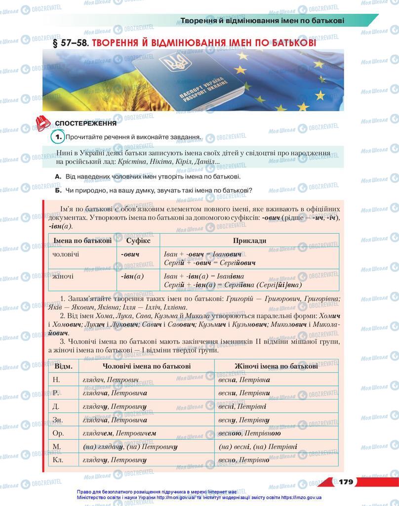 Підручники Українська мова 10 клас сторінка 179