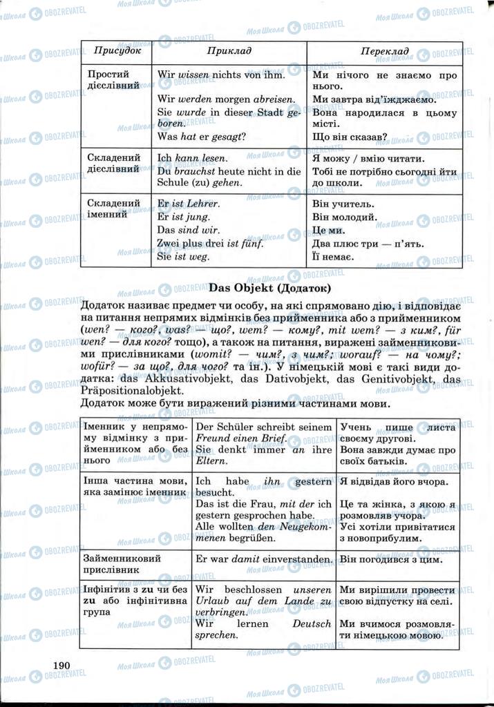 Підручники Німецька мова 9 клас сторінка 190