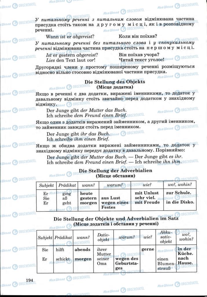 Підручники Німецька мова 9 клас сторінка 194