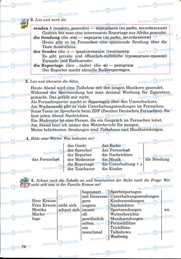 Учебники Немецкий язык 9 класс страница 76