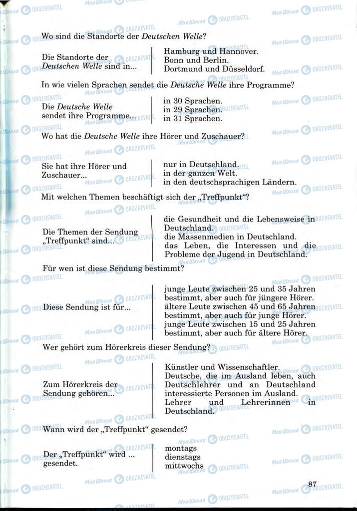 Підручники Німецька мова 9 клас сторінка 87