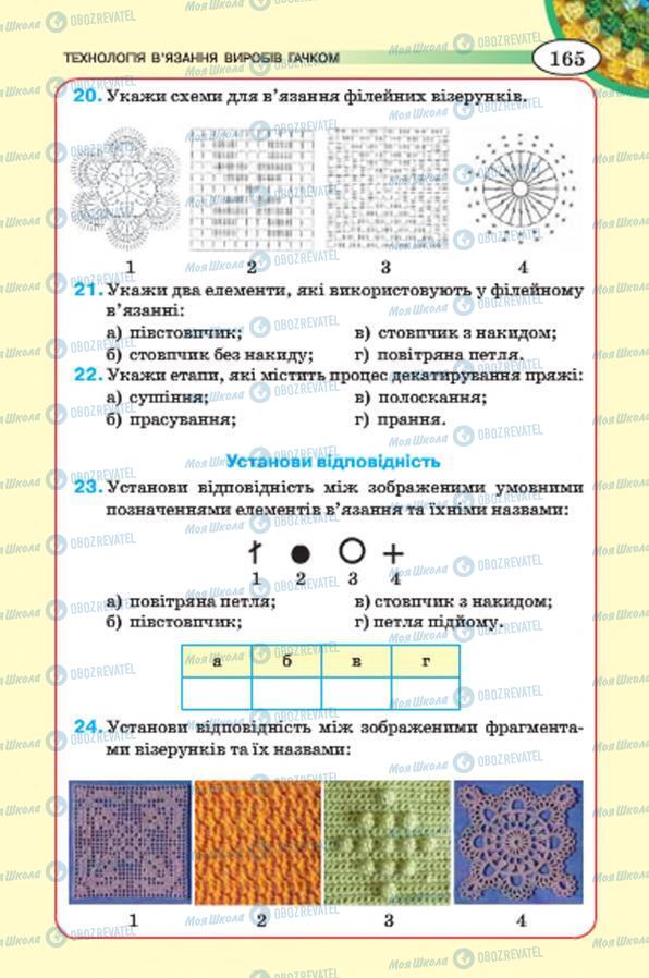 Підручники Трудове навчання 7 клас сторінка 165