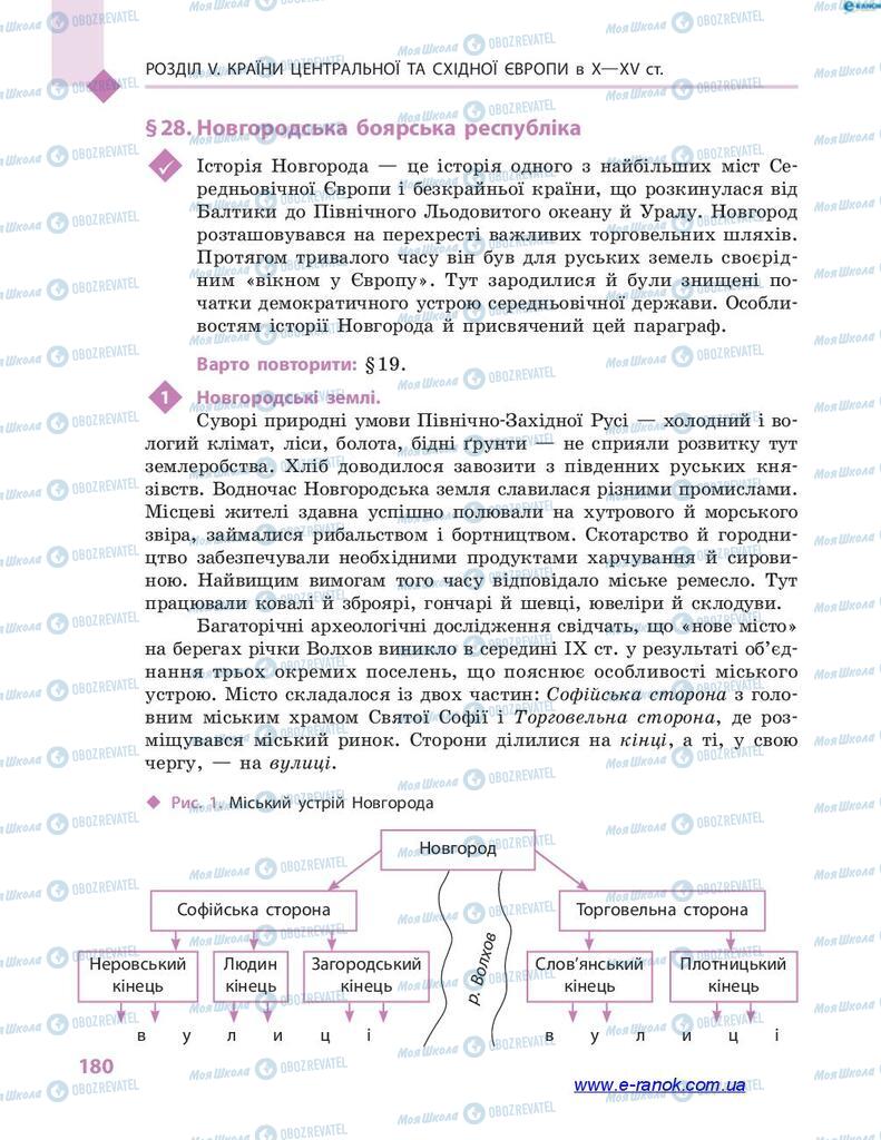 Підручники Всесвітня історія 7 клас сторінка 180