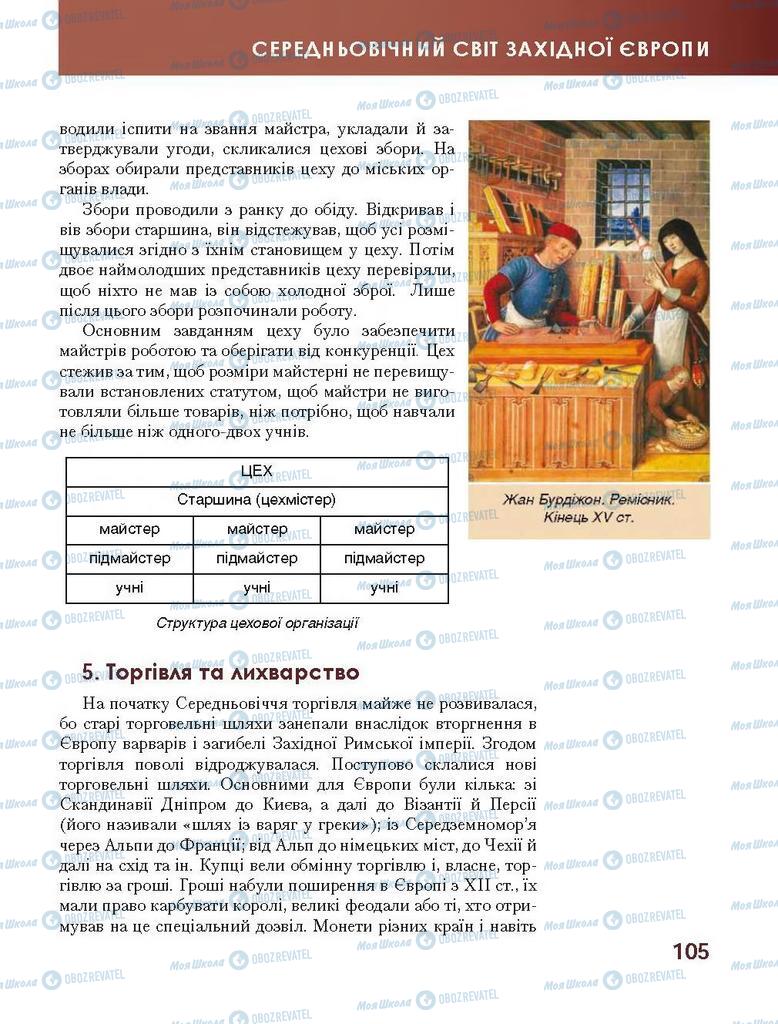 Підручники Всесвітня історія 7 клас сторінка 105