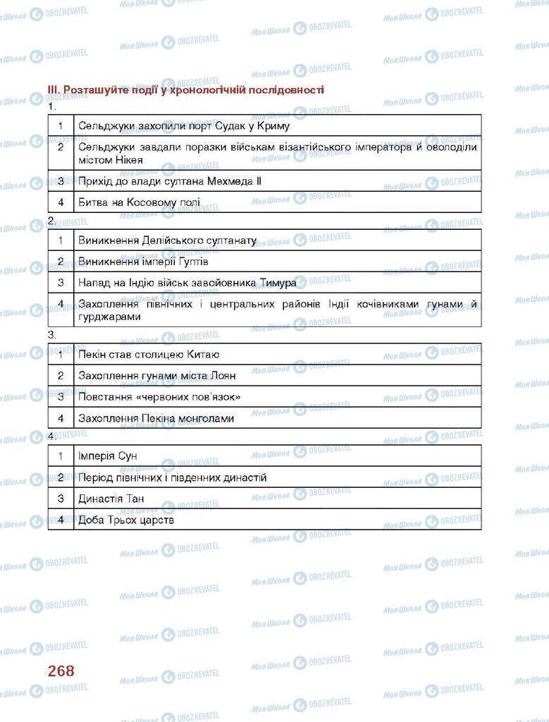 Підручники Всесвітня історія 7 клас сторінка 268