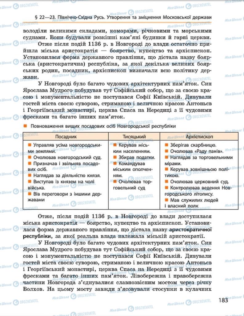 Підручники Всесвітня історія 7 клас сторінка 183