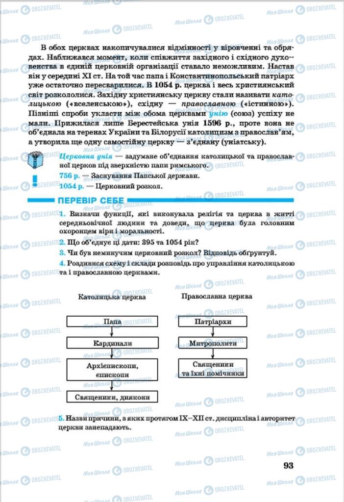 Підручники Всесвітня історія 7 клас сторінка 93