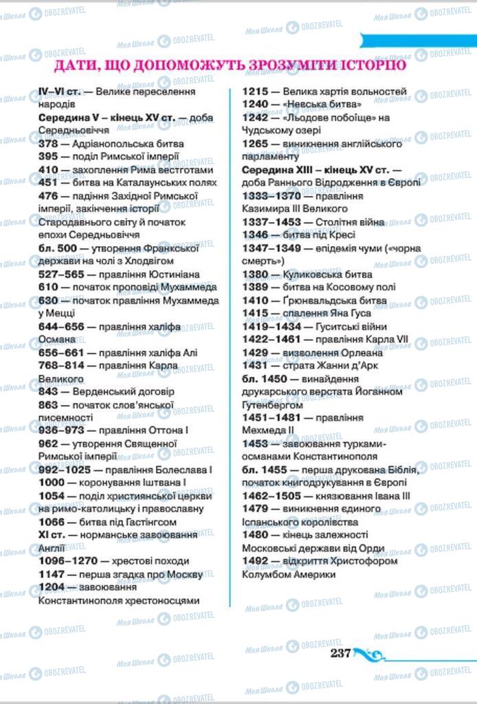 Підручники Всесвітня історія 7 клас сторінка  237