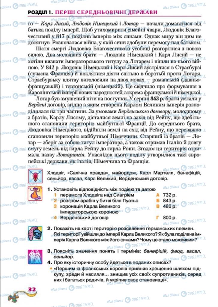 Підручники Всесвітня історія 7 клас сторінка  32