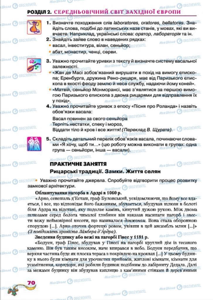 Підручники Всесвітня історія 7 клас сторінка  70