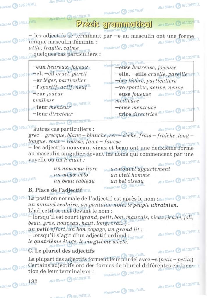 Підручники Французька мова 7 клас сторінка 182