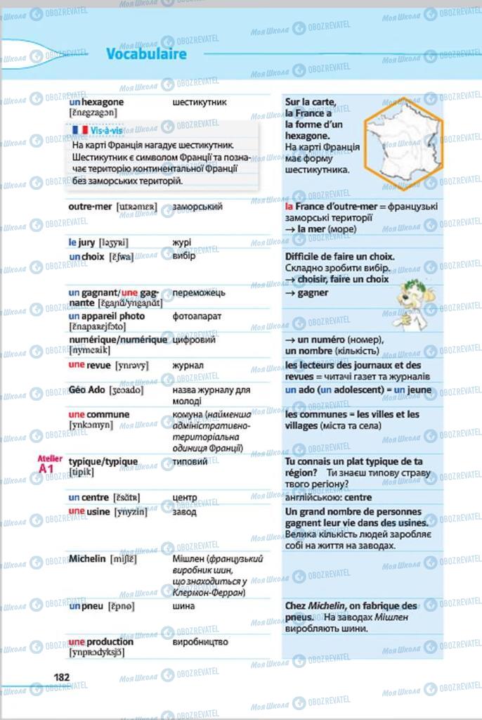 Підручники Французька мова 7 клас сторінка 182