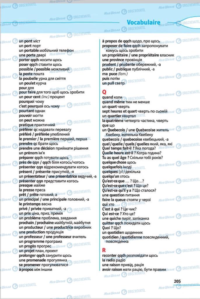 Підручники Французька мова 7 клас сторінка 205