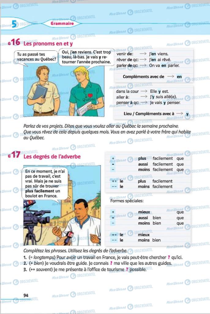 Підручники Французька мова 7 клас сторінка 94