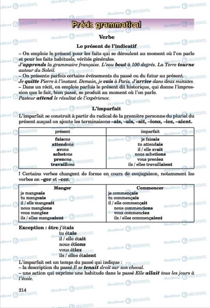 Підручники Французька мова 7 клас сторінка 214