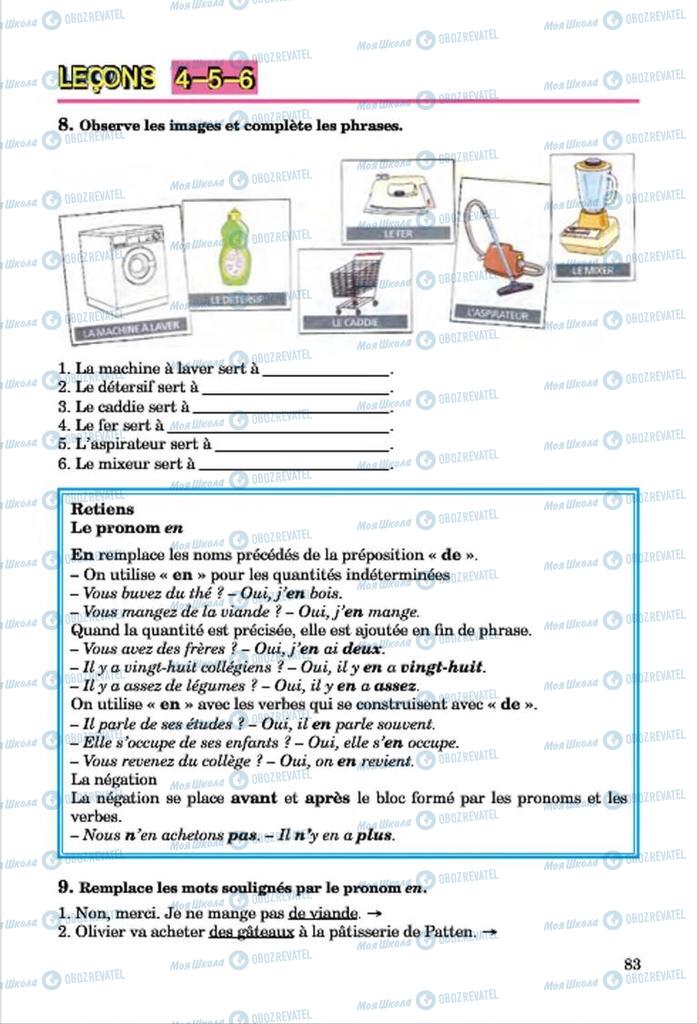 Підручники Французька мова 7 клас сторінка 83