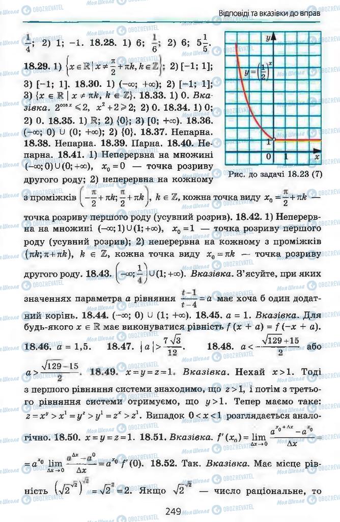Підручники Алгебра 11 клас сторінка 249
