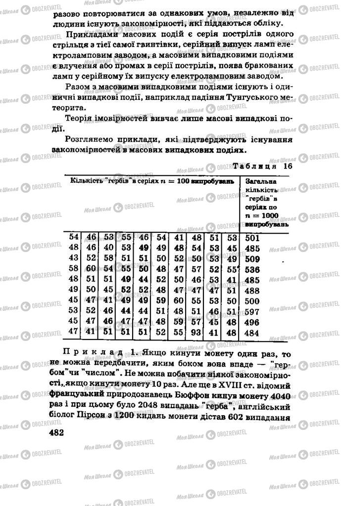 Підручники Алгебра 11 клас сторінка 482