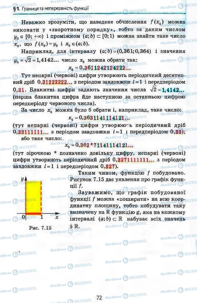 Учебники Алгебра 11 класс страница 72