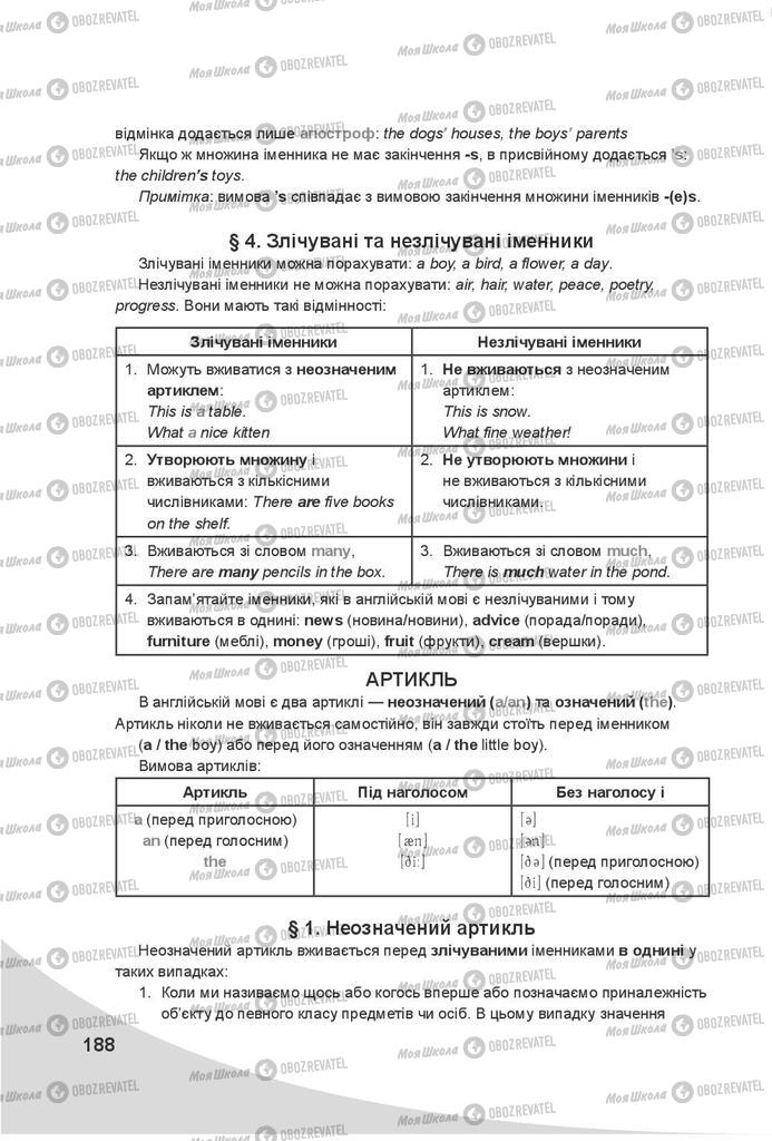 Підручники Англійська мова 7 клас сторінка 188