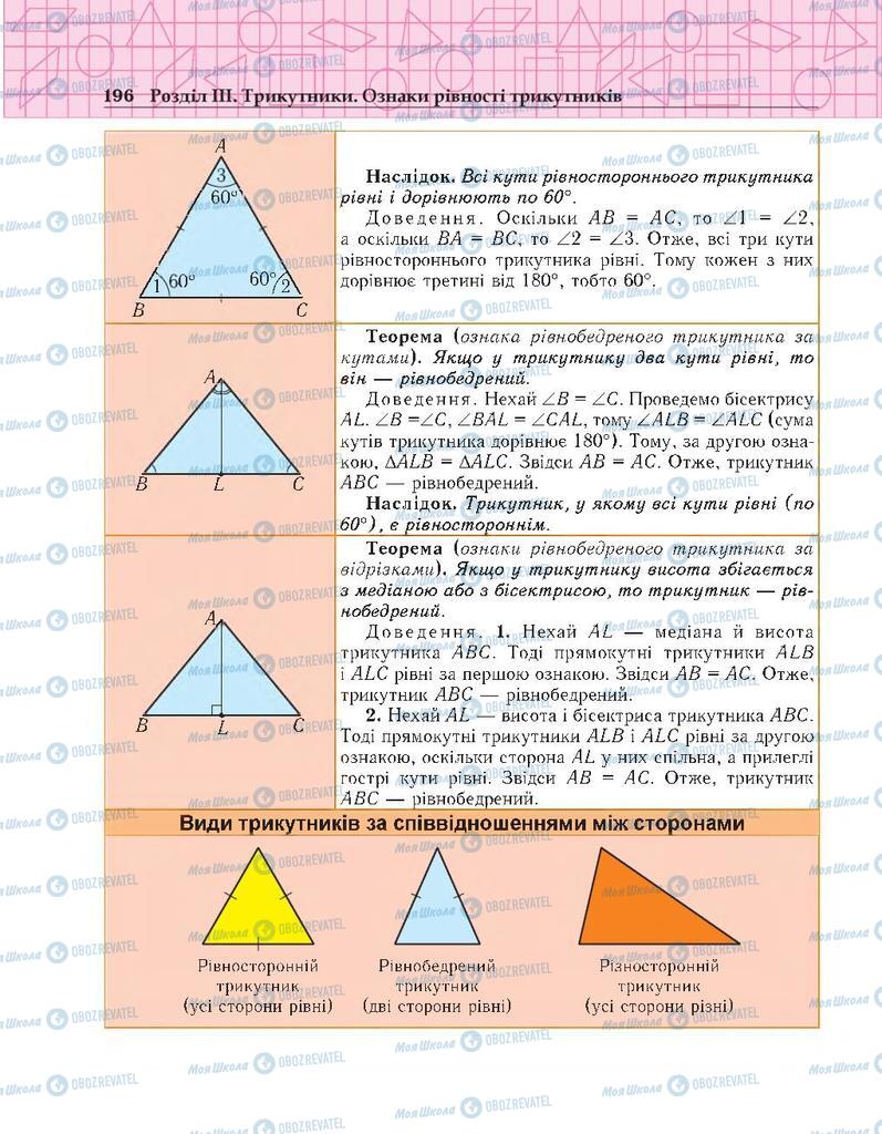 Підручники Геометрія 7 клас сторінка 196