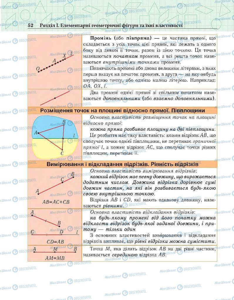 Підручники Геометрія 7 клас сторінка 52