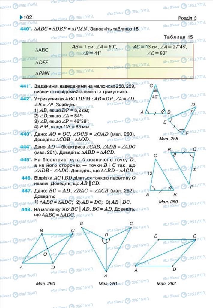 Підручники Геометрія 7 клас сторінка 102