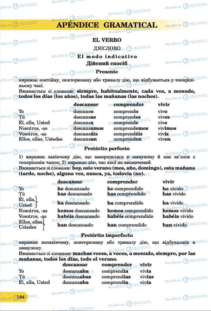 Учебники Испанский язык 7 класс страница  184