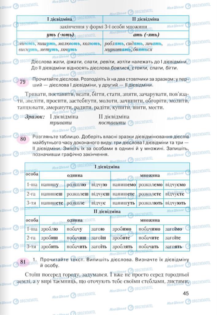 Учебники Укр мова 7 класс страница 45