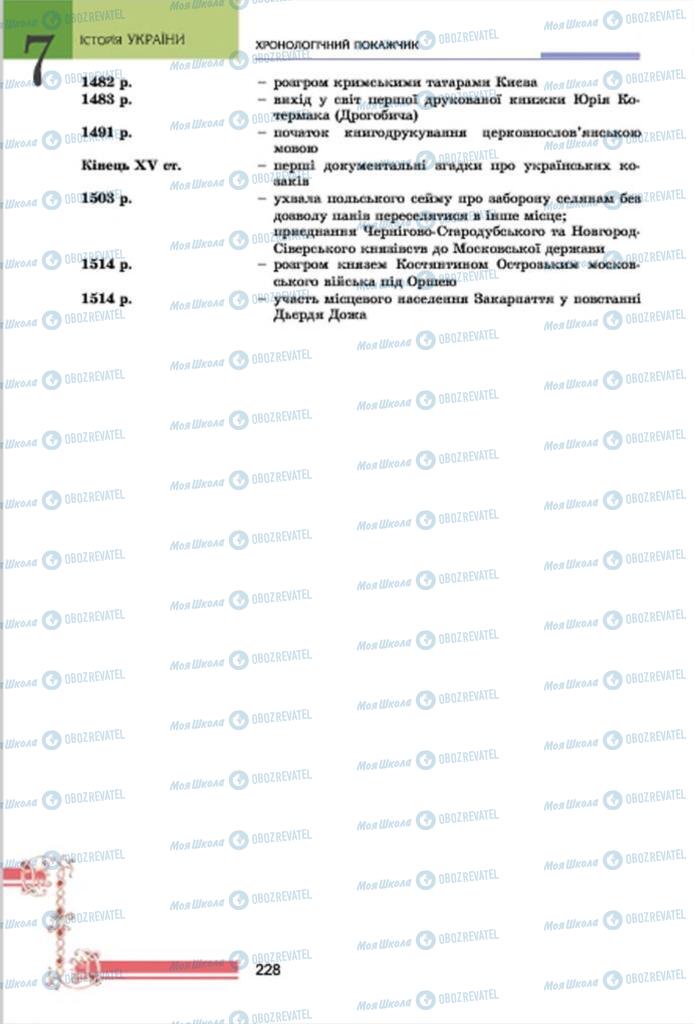 Підручники Історія України 7 клас сторінка 228