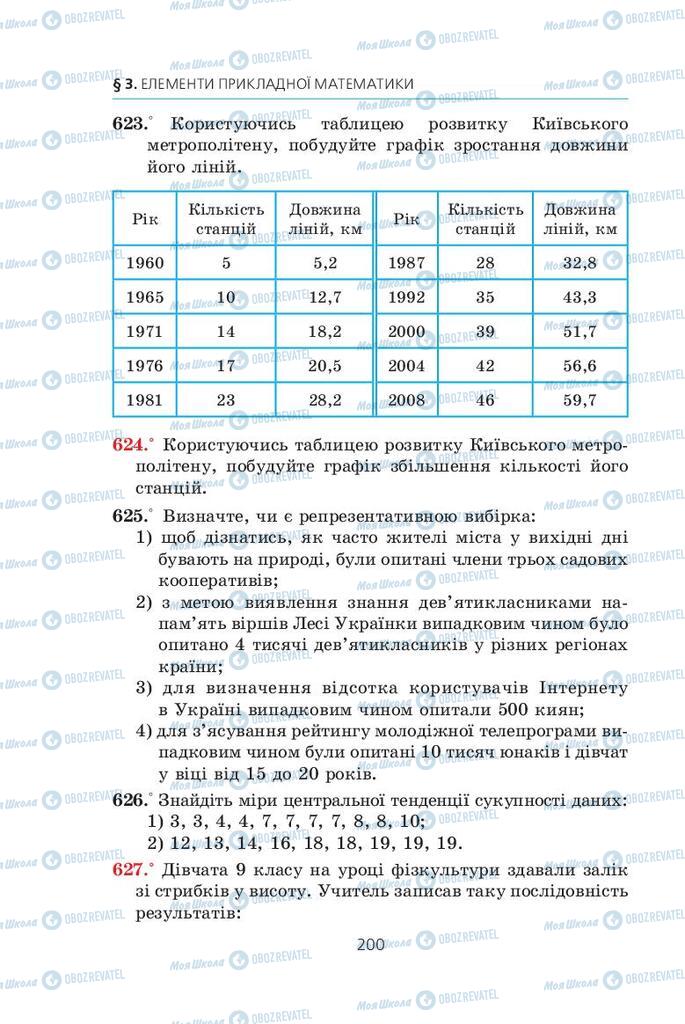 Підручники Алгебра 9 клас сторінка  200